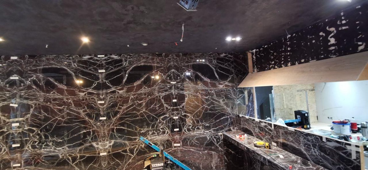 Commercial fit-out with dark marble